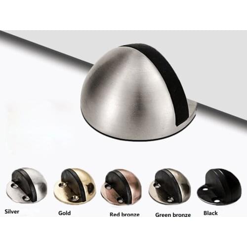 Stainless Steel rubber door stoppers dual no punching floor bumper nail free safety wedge wall door holder wall protector