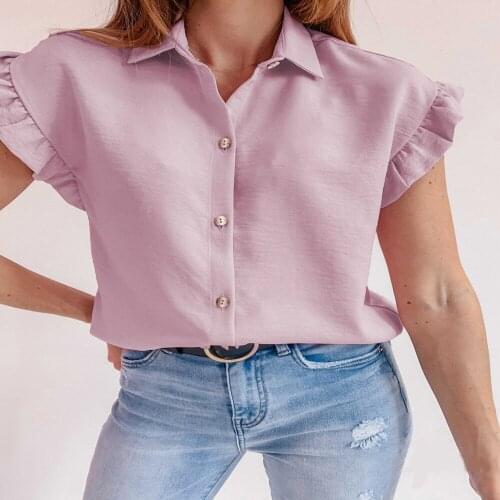 Shirts Womens Shirt Summer Womens Blouse Top Single-Breasted Turn-down Collar Sleeveless Blouse Chemise Femme Blusas Y Camisas