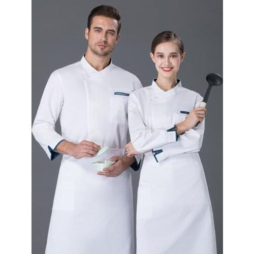 Long Sleeve Chef Service Autumn and Winter Western Restaurant Kitchen Work Clothes Unisex Breathable Cook Jackets Overalls