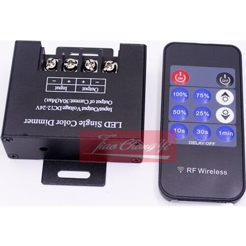 30A LED Single Color Dimmer DC12V-24V 11Key RF for Dimmer RF Dimming Controller Control for 5050 3528 Single Color LED Strip