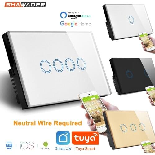 Wifi Smart Touch Light Switch Interruptor Glass Wall Panel Current Monitoring Remote Voice Control work with Alexa Google Home