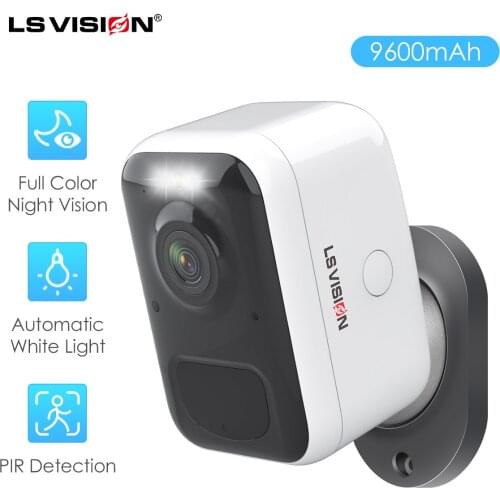 LSVISION 1080P AI Battery WIFI Camera Night Vision Battery Rechargeable Waterproof Home Security PIR Motion Camera Baby Monitor