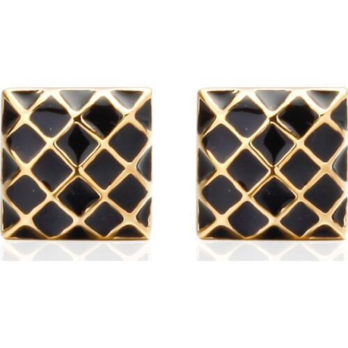 XKZM Cufflinks golden grid Cuff Links for Mens Gifts Dad Cuff Buttons Wedding Favors For Fathers Day