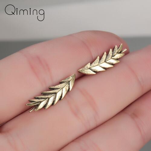 Vintage Leaves Leaf Ear Climbers Earrings For Women Stud Earrings Ear Crawler Bohemian Piercing Fashion Earings Pendientes