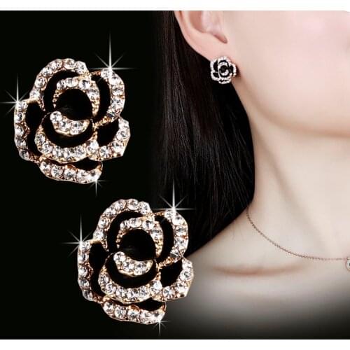 New European and American fashion retro personality flower earnail temperament lady earrings ear ornaments