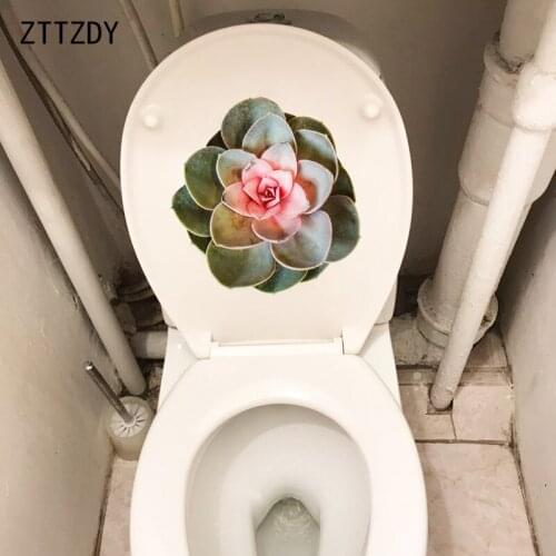 ZTTZDY 24.1×25.2CM Flower Succulent Potted Plant Fresh WC Toilet Stickers Home Room Wall Decoration T6-0085