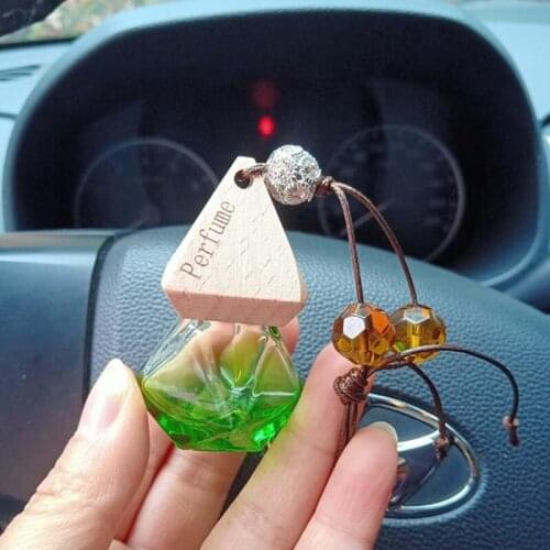 1Pc Car Hanging Air Freshener Empty Glass Bottle Rearview Mirror Pendant Automobiles Ornaments Car Interior Decoration