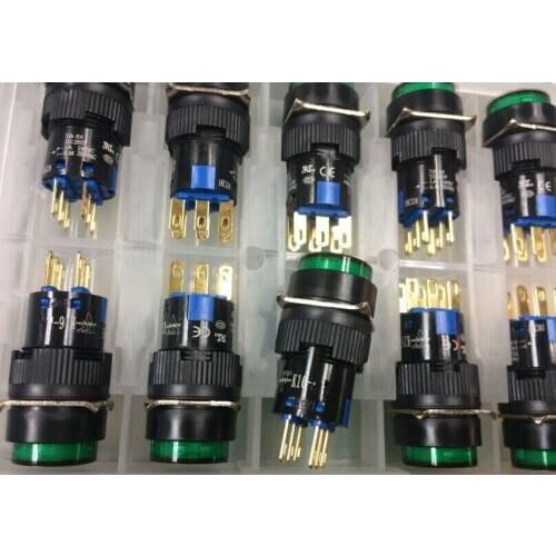 16MM Switch Self-locking Round indicator 5A 220VAC DPDT (2a+2b not LED ) K16-312 DIP6 Top red colour new and original