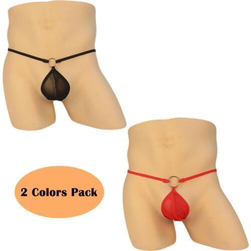 Mens 2 Colors Pack Sexy G-Strings Thong Ice Waistband Underwear Bikini Gift For Boyfriend