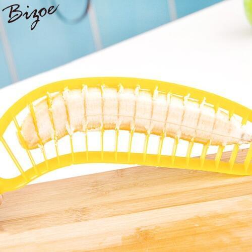2 Pcs Banana Slicer Cutter Fruit Slicer Fruit Salad Sausage Maker Cereal Crusher Plastic Cutter Kitchen Cooking Tools