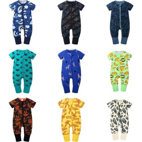 2020 Kids Boys Girls Short Sleeve Romper Onesie Summer Cotton 0-2 Year Old New Born Baby Clothes Child Cloud Jumpsuit Ropa Bebe