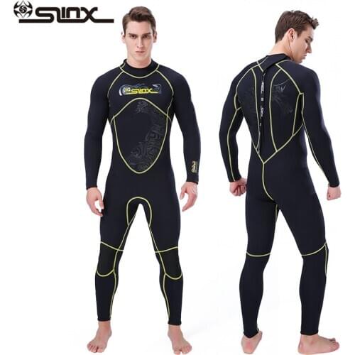 3MM Neoprene Full Body Long Sleeve Back Zip Surfing Wetsuit Men Scuba Snorkeling Warm Swimwear Spearfishing Hunting Diving Suit