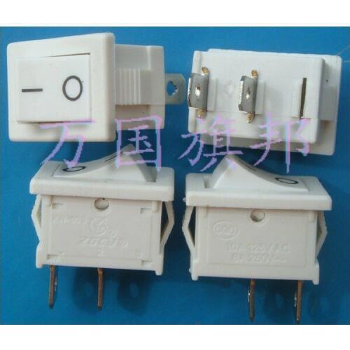 6A 250VAC 21*15mm 2P rockey Switch / ship switch white