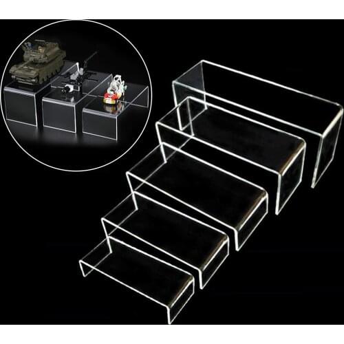 Acrylic Display Risers Transparent Stand Set of 5 Counter Showcase Display