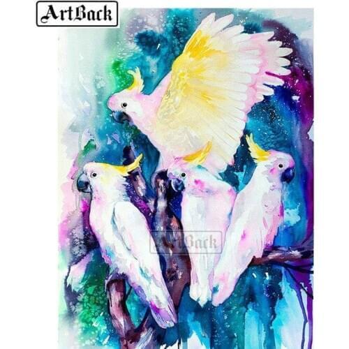 New sale 5d diy diamond painting bird parrot animal 100% resin full square drill 3d mosaic home decoration ARB104