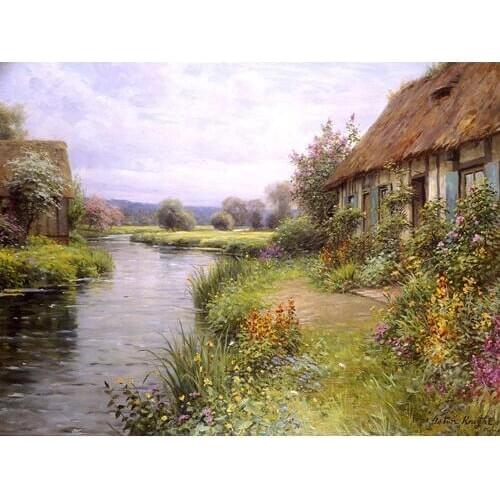 Diamond mosaic full diamond embroidery beads cottage river flower diamonds painting cross stitch Square diamond sets handwork