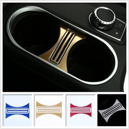 Alumium Alloy Cup Holder Cover Frame Trim Sticker For Mercedes Benz GLA CLA A Class Car Styling Accessories