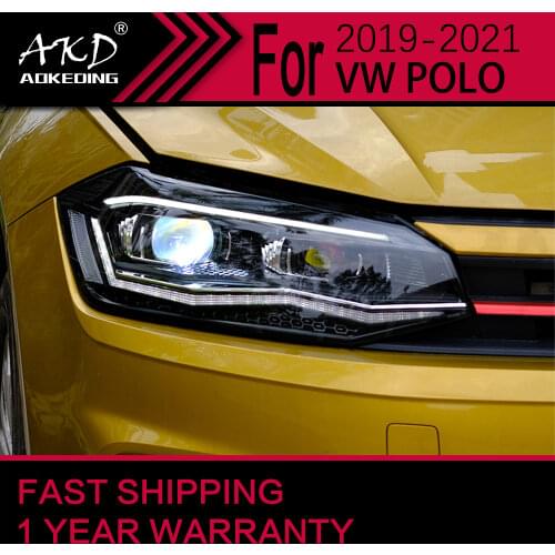 AKD Car Styling Headlights for VW Polo LED Headlight 2018-2019 New Polo Head Lamp DRL Dynamic Indicator Signal LED High Low Beam