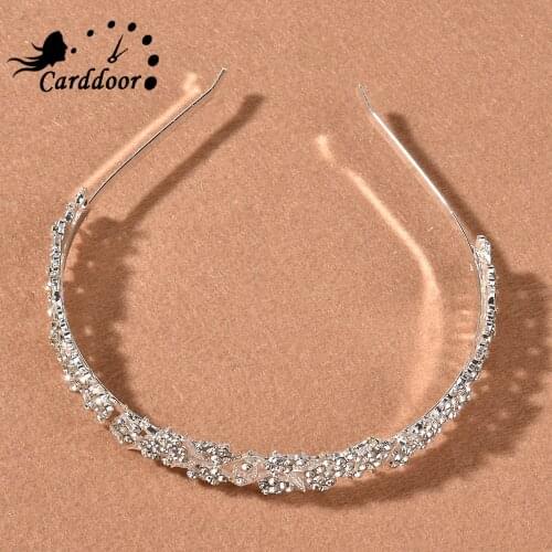 Carddoor Popular High-End Bridal Headwear New Headband Crown Headwear Alloy Bridal Leaf Flower Headband Crown Jewelry Gift