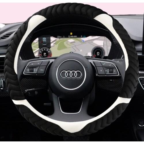 Plush Car Steering-wheels Cover 37 38cm 15" non slip for Audi A1 A2 A3 A4 A5 A6 A7 A8l Q2 Q3 Q5 Q7 S1 S2 S3 Sportback Avant
