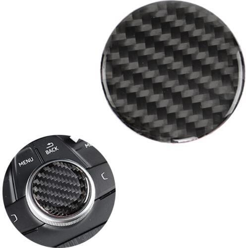 For Audi A4L A4 B9 2017 2018 Carbon Fiber Car-Styling Center Gear Control Panel Multimedia Switch Knob Cover Sticker