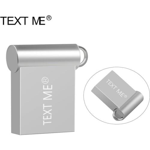 TEXT ME 2 color mini tiny 32GB pendrive metal USB flash drive 16GB 32GB 64GB 128GB pen drive USB2.0 tiny memory stick U Disk cle