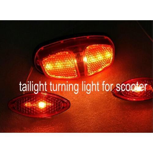 Fender Tailight Stoplight Turning Light With Buzzer Led Lamp24v36v48v For Electric Scooter Bike Rear Number License Plate Light