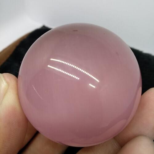 50mm Pink Cats Eye Crystal Ball Orb Sphere display healing Ball Furnishing articles
