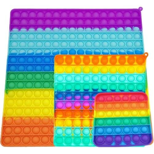 Big Size Fidget Antistress Toys Push Kits Rainbow Bubble Reliver Stress Toys Adults Children Sensory Toy To Relieve Autism Gift