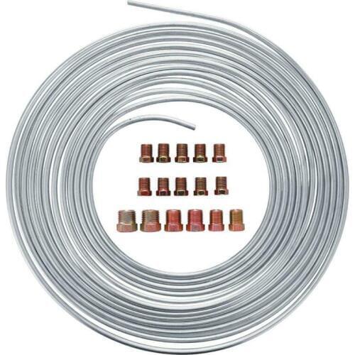 Coils OD Copper Nickel Brakes Line Tubing Kit Fittings Silver Anti Rust Brake Lines Blasting Strength Automobile