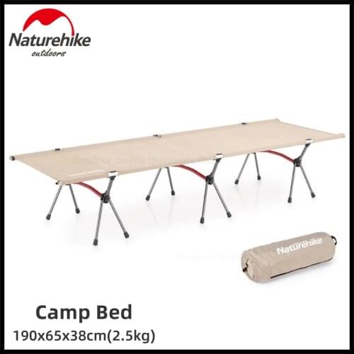 Naturehike Camping Bed Cots Compact Ultralight Camping Bed Outdoor Beach Travel Tent Sleeping Fishing Cots Portable Folding Bed