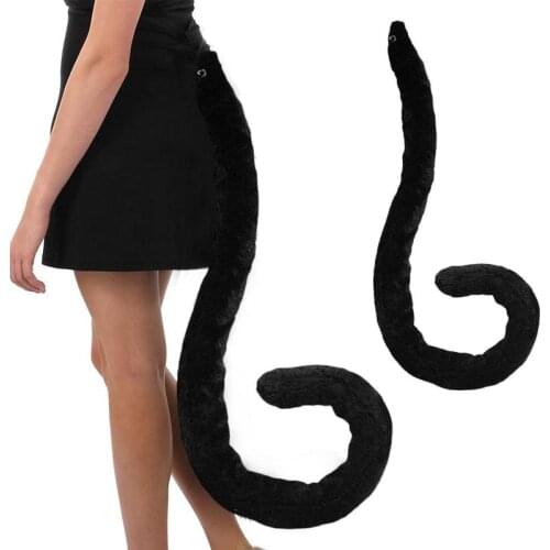 Cute White/black PP Cotton Long Fur Cat Tail Anime Cosplay Costume Toys Pretend Game Props