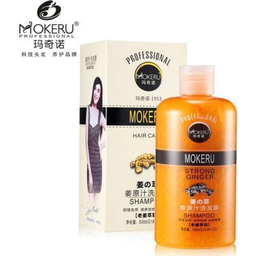 MOKERU 500ml 1pc Ginger Nourishing Shampoo Ginger Control Oil Shampoo Deep Cleansing Refreshing Shampoo