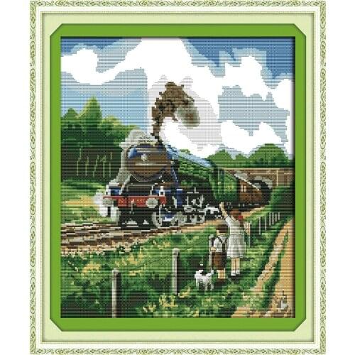 Mercedes Benz train cross stitch kit animal18ct 14ct 11ct count print stitching embroidery DIY handmade needlework plus