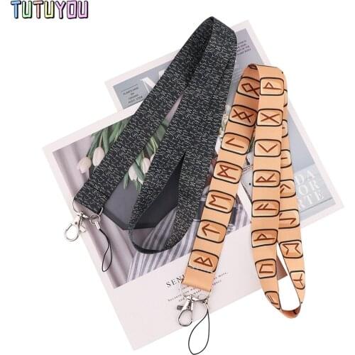 PC3038 Viking Rune Neck Strap Lanyard For Key ID Card Mobile Phone Straps USB Badge Holder DIY Hang Rope Lariat Lanyard