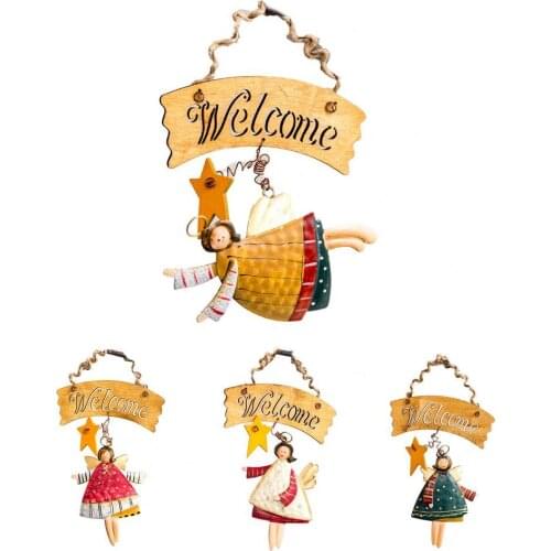 Angel Pendant Lovely Multifunctional Wooden Resin Hanging Drop Ornament for Home Angel Pendant Wind Chimes & Hanging Decorations