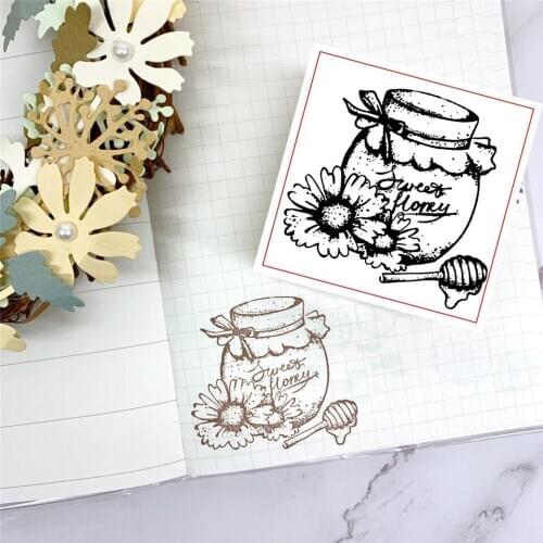 6.5*6.5 Honey Bottle Transparent Clear Stamp Seal for DIY Scrapbooking Photo Album Decorative Card Making Sentiment Stamp