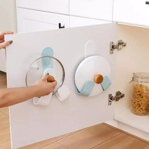 Punch-free Spin Kitchen Home Pot Pan Cover Shell Cover Sucker Tool Bracket Storage Rack Organizer Pot Lid Kitchen Accessories