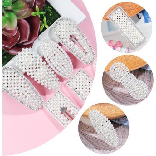 QCOOLJLY Simulated-pearl Hair Clips For Women Girls 2019 Elegant Wedding Party Hair Clip Set Female Korea Fashion Jewelry