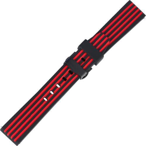 Replacement Watch Strap Red/Yellow/Blue Silicone Watch Band 20/22/24MM Waterproof Strap With Folding Clasp With Safety