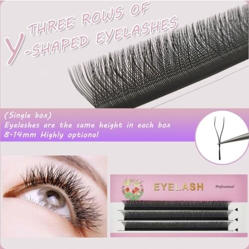 0.07YY Double-pointed eyelashes, natural and easy grafting of Y-shaped eyelashes, Y-shaped eyelash extender, makeup tools