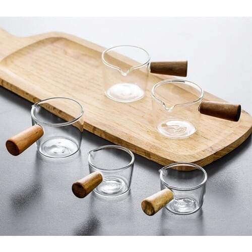 Mini Glass Milk Cup Creamer Jug Multi-functional Seasoning Dish Small Glass Coffee Milk Pitcher Vinegar Sauce Cup With Handle