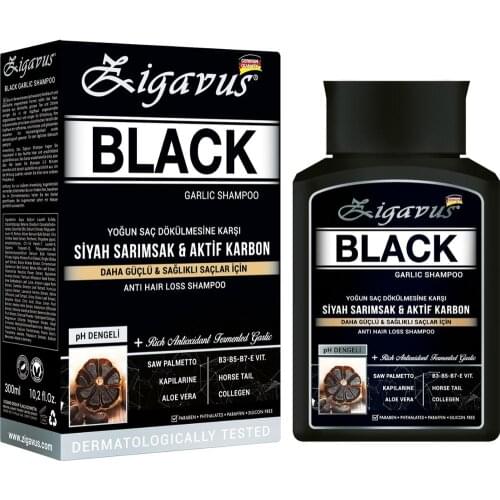 Zigavus Herbal Black Garlic Shampoo 300 ml Anti-Hair Loss Treatment Shampoo Oily Hair Unisex Moisturizing Oil-control