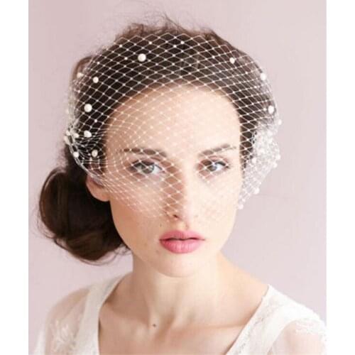New White Ivory Black Bridal Net Birdcage Veils Charming Wedding Veil Hats Fascinator Face Veils with Comb