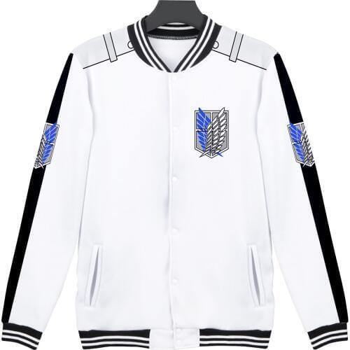 WAMNI 2020 Anime Attack On Titan Unisex Baseball Uniform Harajuku Polyester Fabric Fashion Streetwear Hip Hop Baseball Uniform