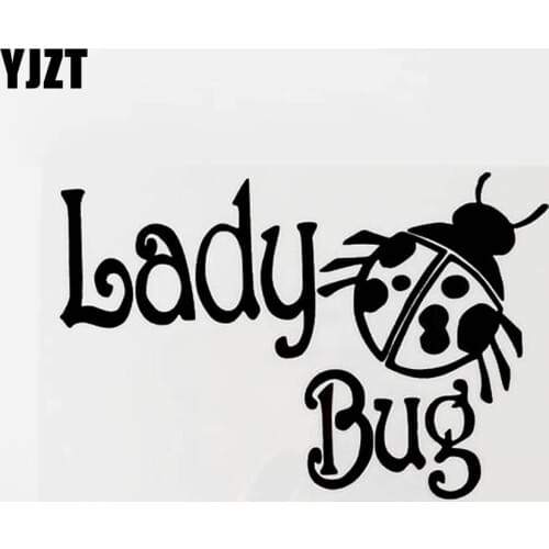 YJZT 15.3CM×10.1CM Funny Animal Lady Bug Vinyl Motorcycle Car Sticker Decal Black/Silver 8C-0549