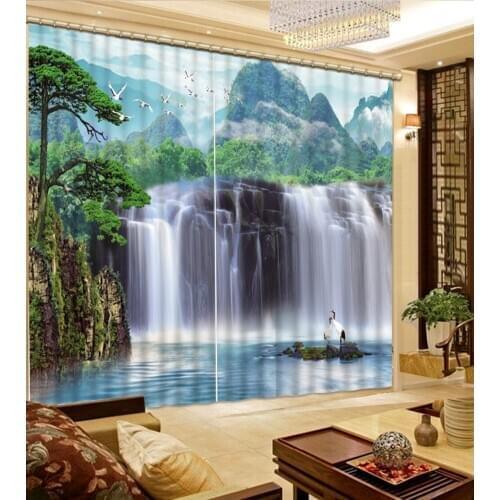 Curtains butterflies customize 3d curtains 3d window curtains Waterfall in Wonderland embroidered curtains living room modern