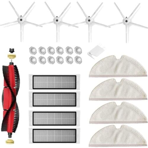 Replacement Parts HEPA Filter Brush Mop Cloth Kit for Xiaomi Roborock S6 S60 S65 S5 MAX Robot Vacuum Cleaner(White)