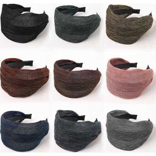 New Fashion Gradient Wide-sided Lace Simple Breathable Toothed Non-slip Headband for Women Girl Hair Accessories Headwear