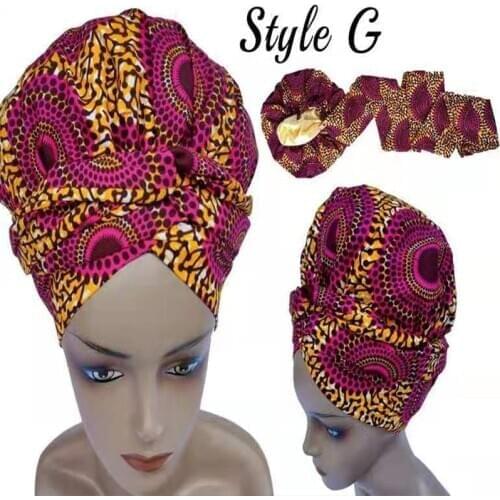 African Headwrap Women Wax Fabric Traditional Headtie Scarf Turban SATIN LINED BONNET with wrap African Print Scrub Headwrap